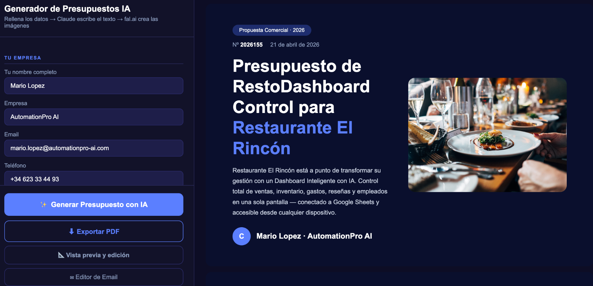 Crea Presupuestos Profesionales en 2 Minutos