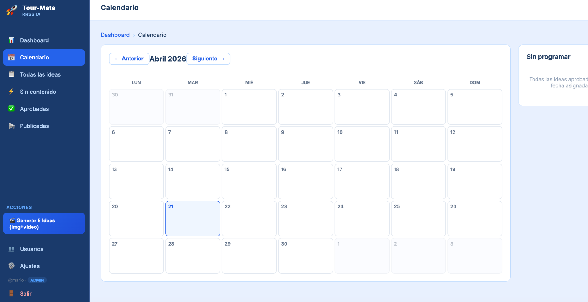 Calendario Editorial